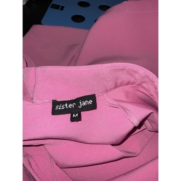 Sister Jane Pink Tie Neck Bow Shift Dress Mini Length Size M - Picture 6 of 11